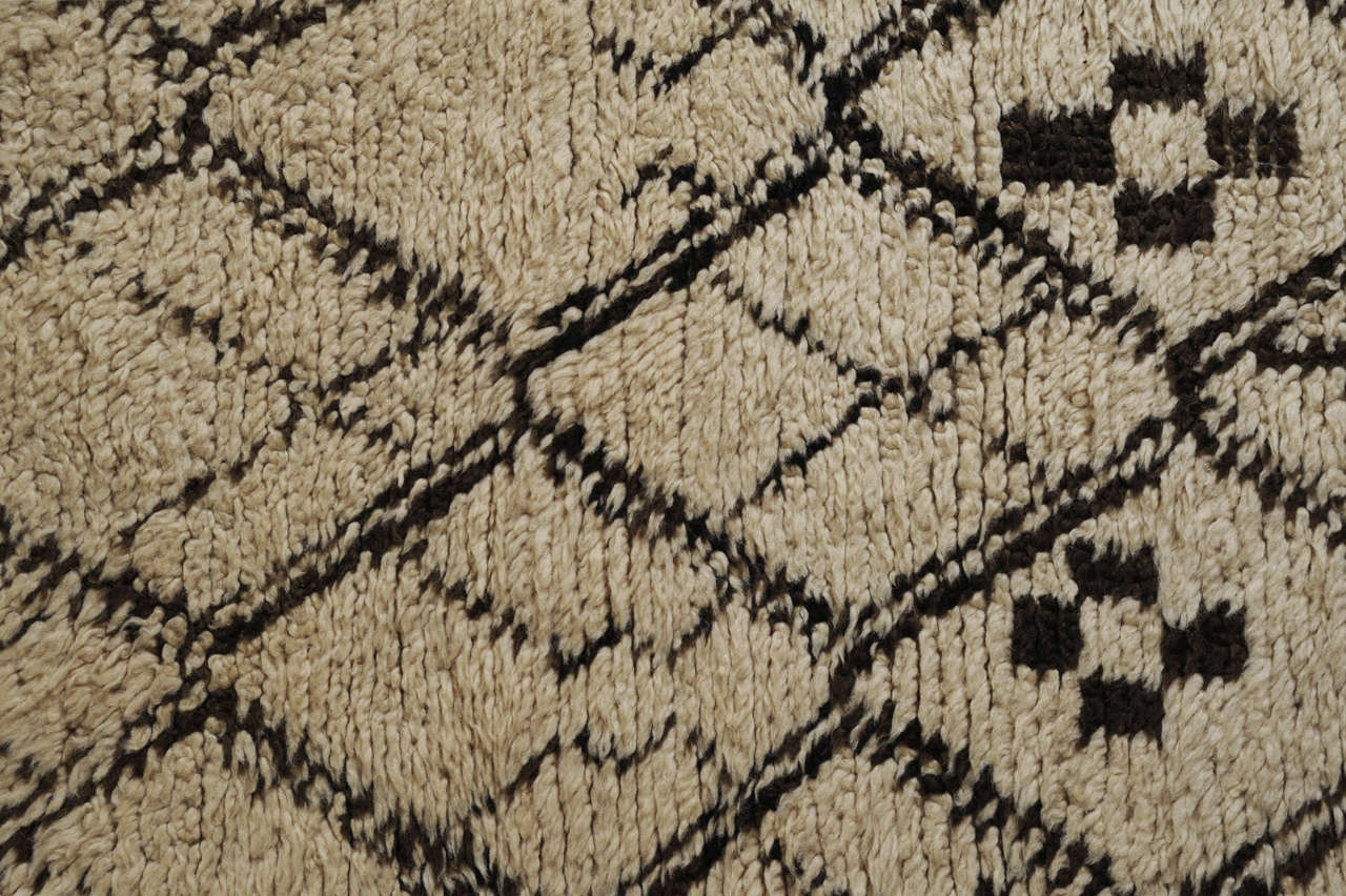 Mid-Century Modern Rare and Unusual Beni Ouarain Berber Carpet